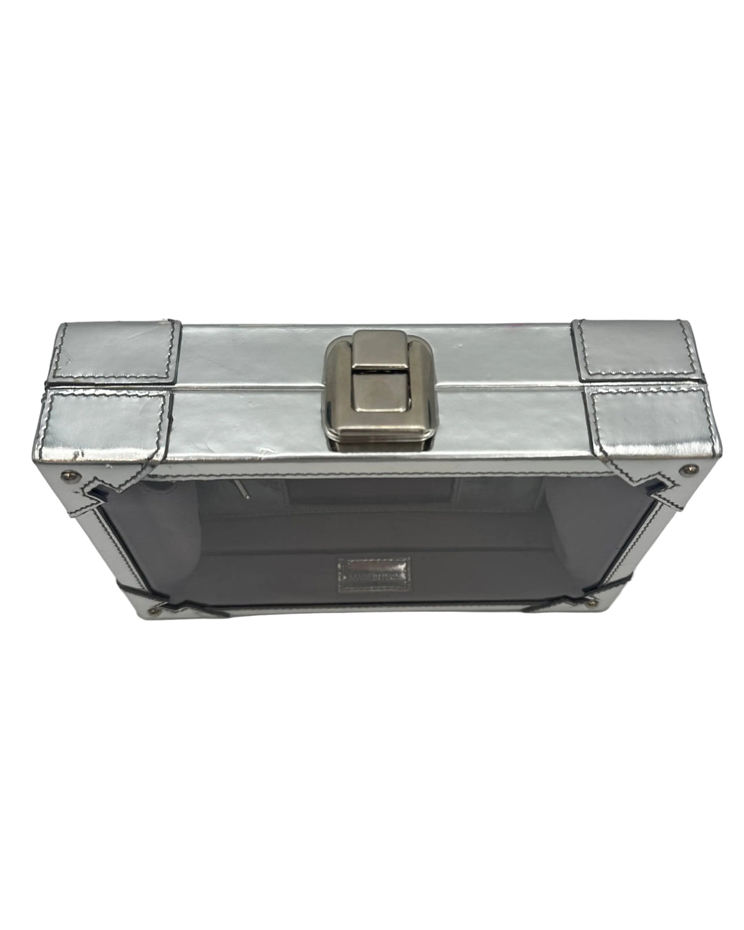 Metallic Silver and Clear Clutch