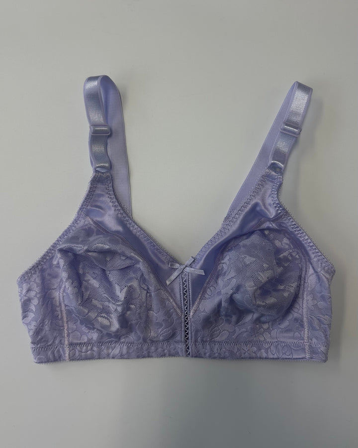 Lilac Floral Lace Bow Bra - 34C