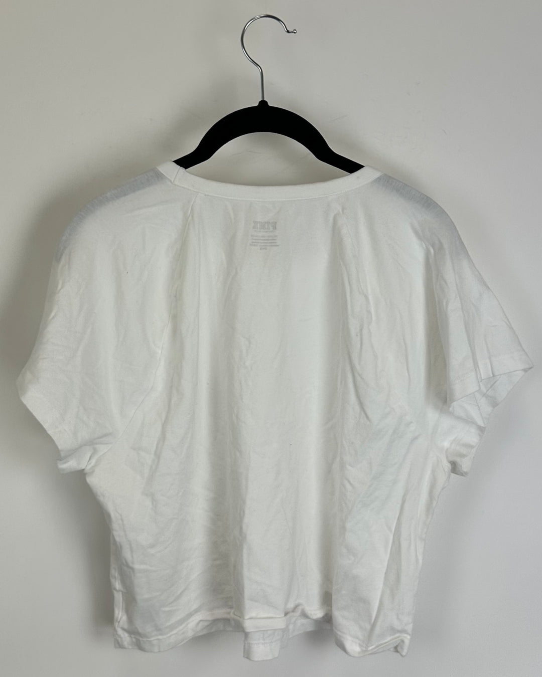 Victoria's Secret PINK White Cropped T Shirt - XXL