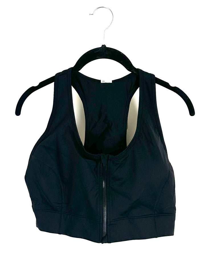 Fabletics Black Sports Bra With Front Zipper - XXL/1X