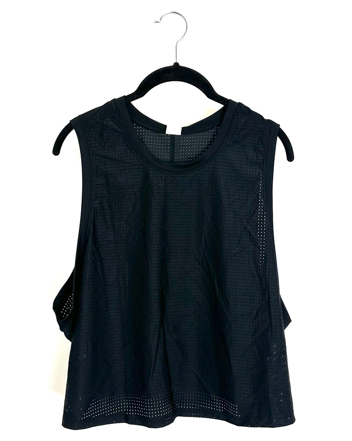 Fabletics Black Mesh Athletic Tank Top - XXL
