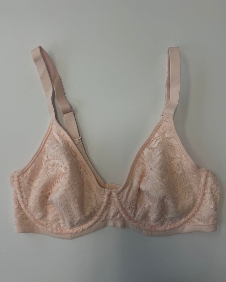 Soft Blush Pink Lace Underwire Bra - 34C