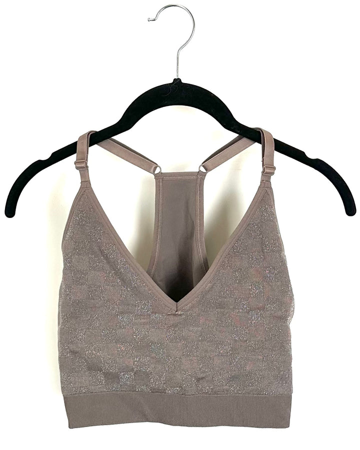 Victoria's Secret PINK Shimmer Checkered Sports Bra - Extra Extra Large