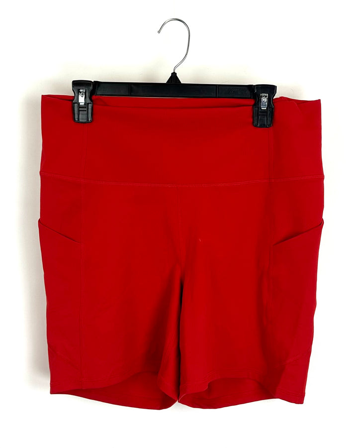 Fabletics Red Biker Shorts - Extra Extra Large/1X