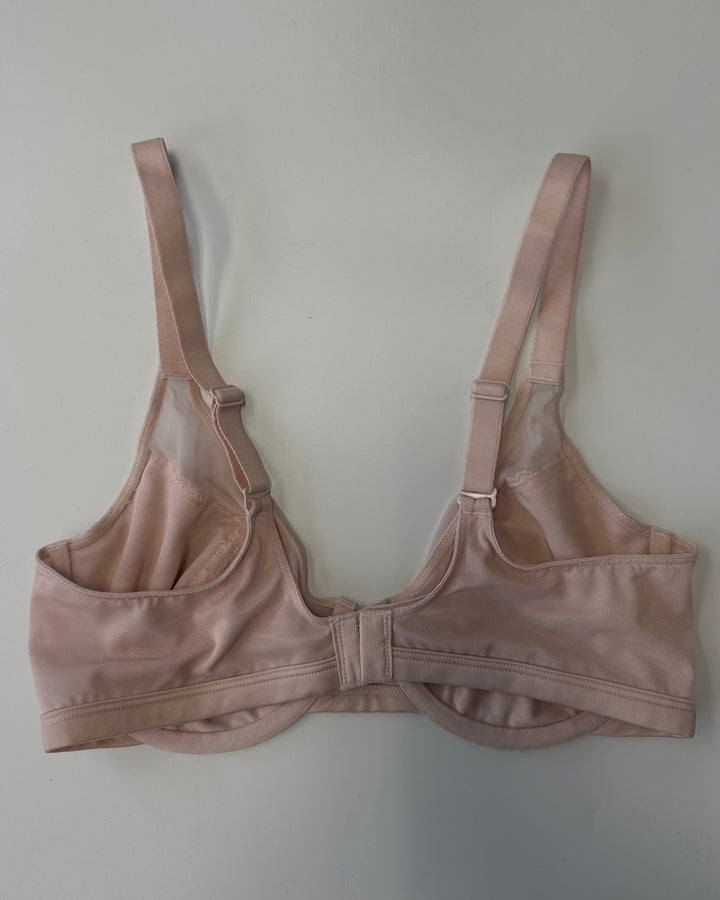 Rose Pink Lace & Mesh Underwire Bra -34C