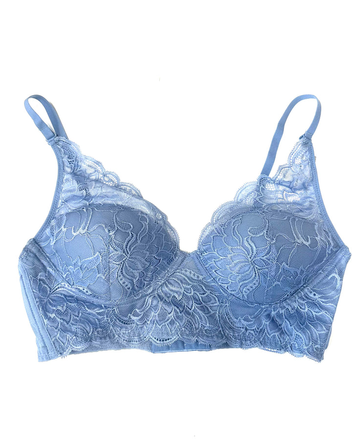 Dusty Blue Lace Bralette - 34B