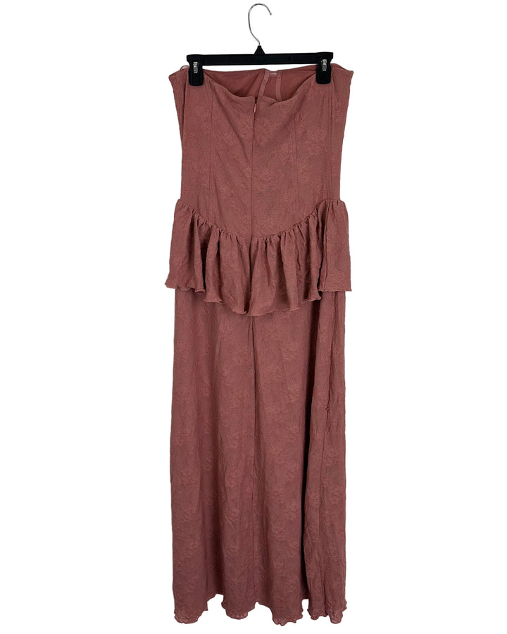 WeWoreWhat Rose Pink Strapless Lace Dress - Size 16