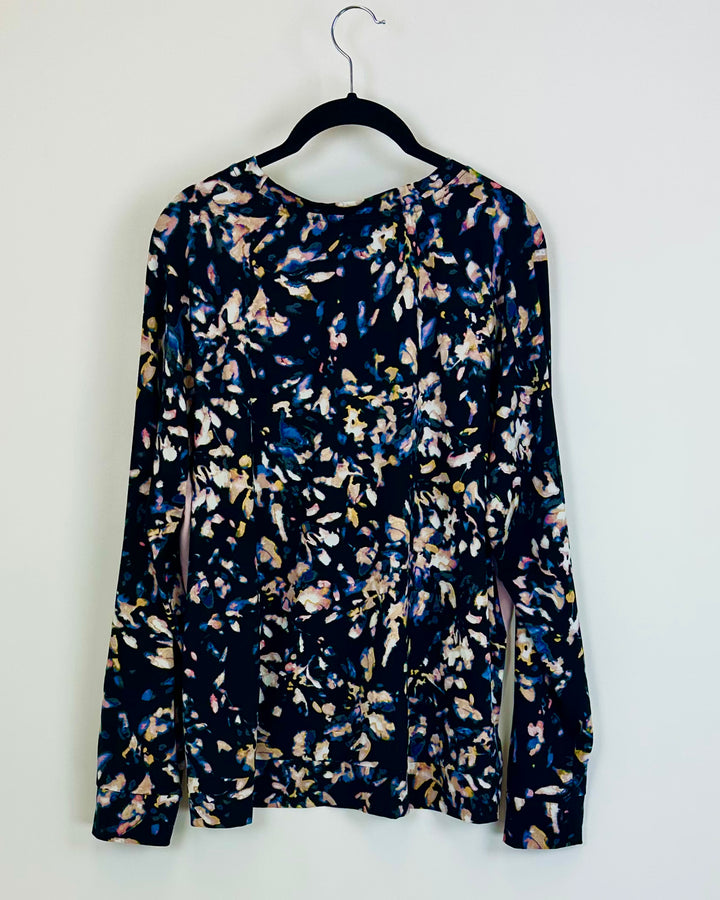 Long Sleeve Floral Nightshirt - Small