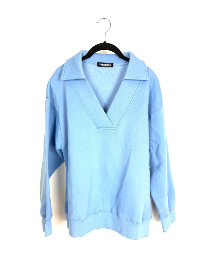 Blue V-Neck Pullover - Size 2/4