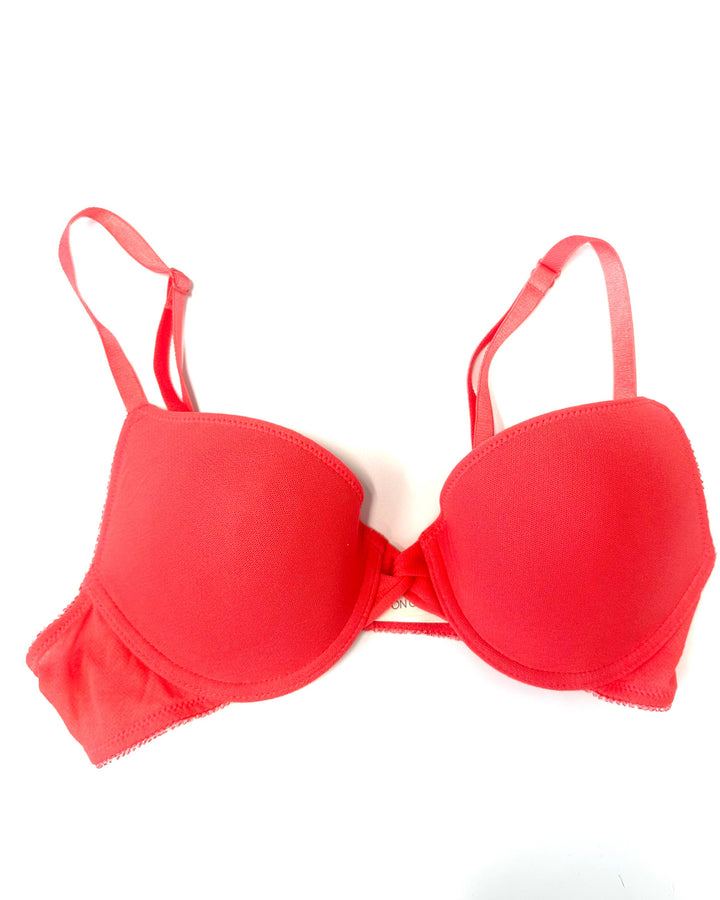 Bright Coral Front Crossover Bra - 34B