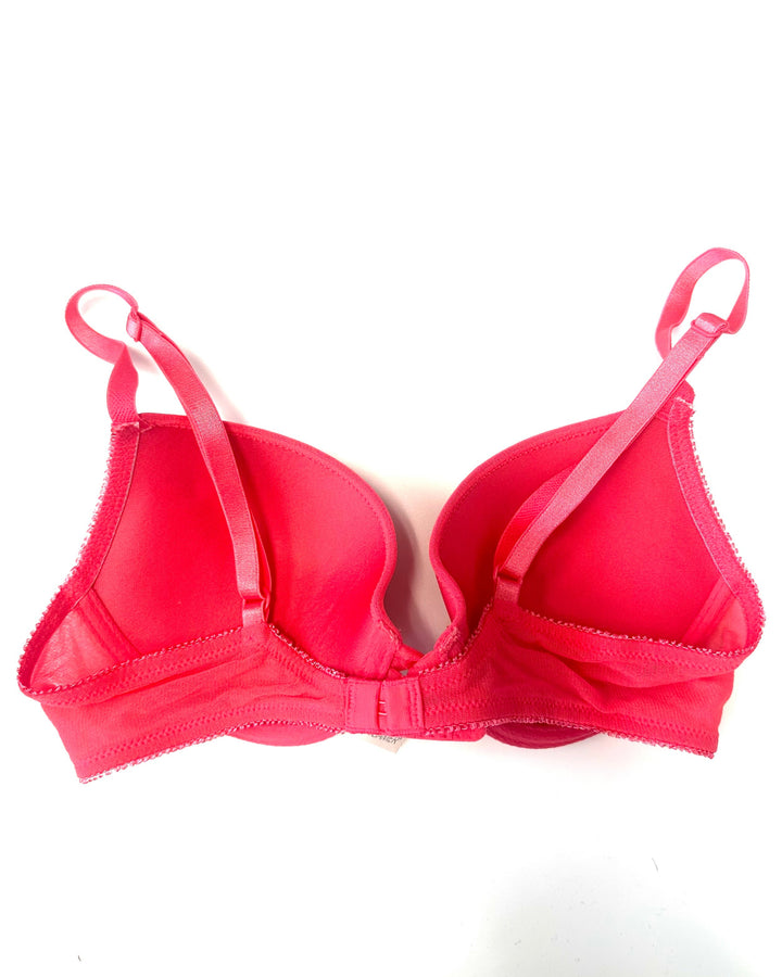 Bright Coral Front Crossover Bra - 34B
