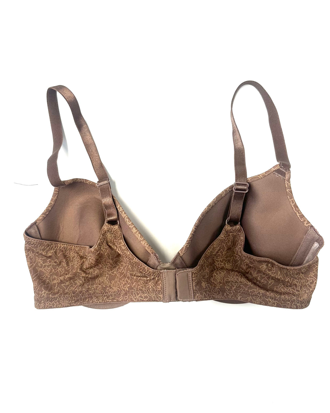 Brown Two Tone Floral Bra - 34B