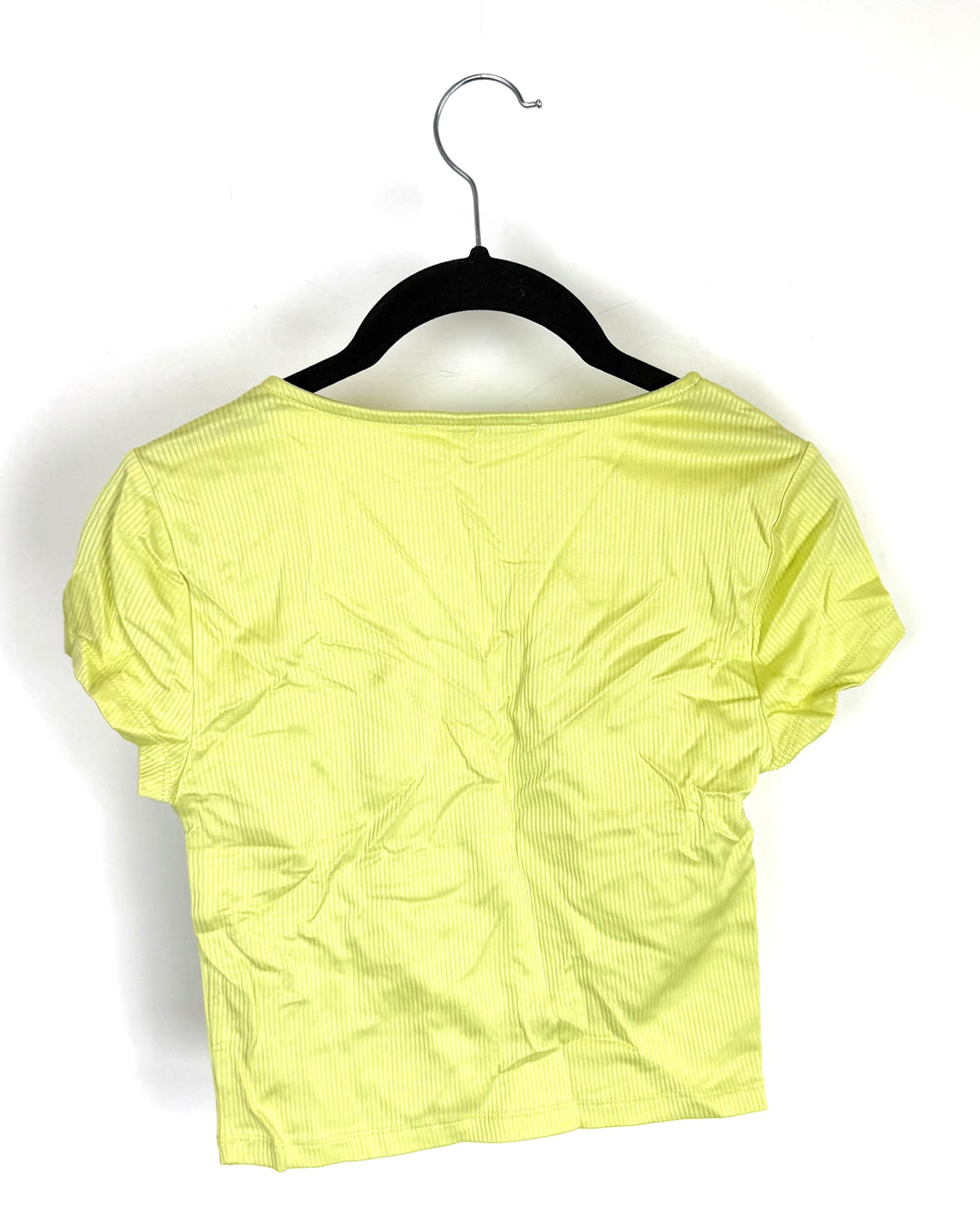 Lime Short Sleeve Ribbed Top - Size 2/4