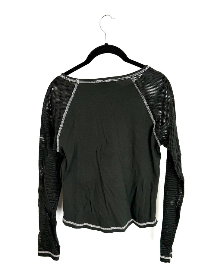 Camo Star Mesh Sleeve Top - Size 4/6