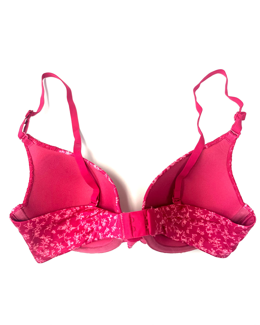 Magenta Floral Lace Bra - 34B
