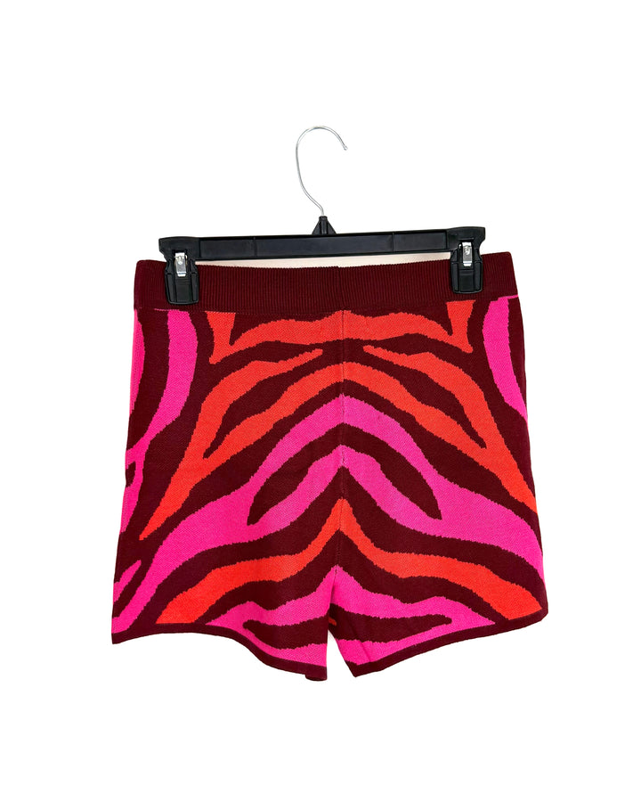 Orange and Pink Patterned Knit Shorts - Size 2/4 and 10/12
