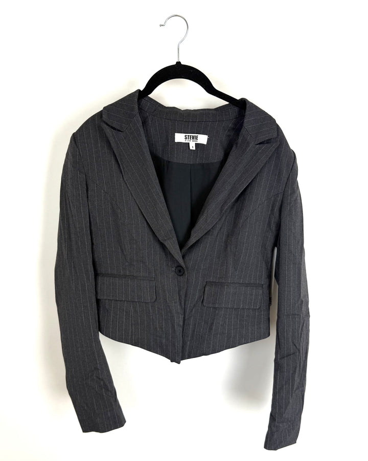 Grey Pinstripe Blazer - Size 4/6
