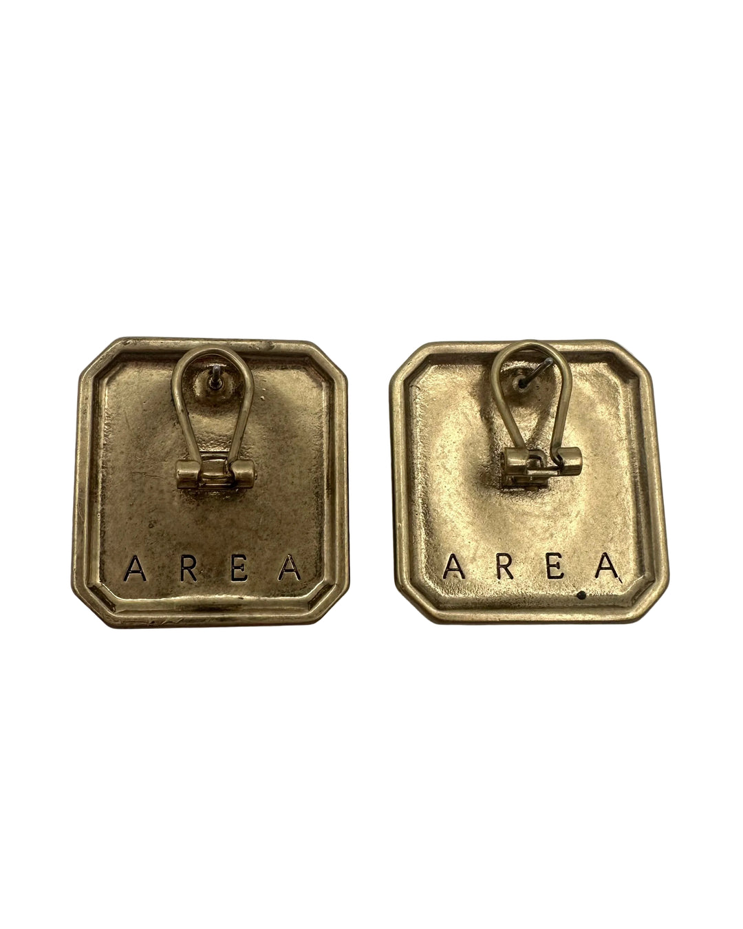 Dark Gold and Black Square Earrings