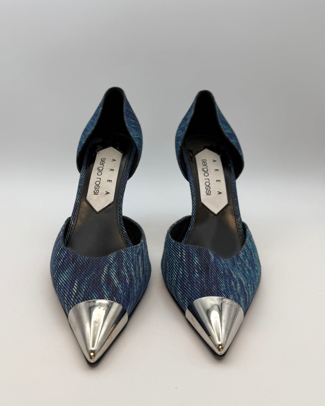 Blue Textured Denim Pumps - Size 39