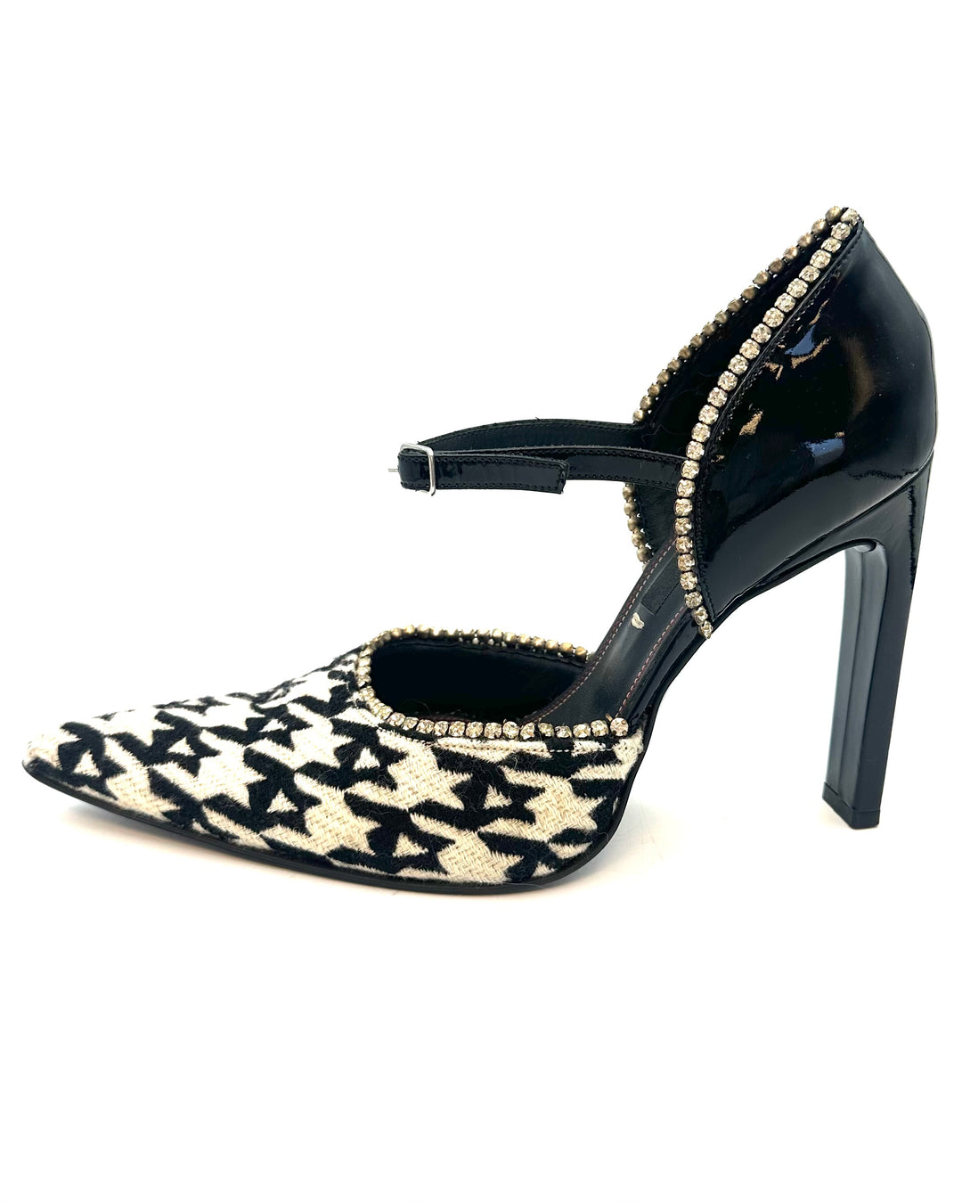 Black and White Houndstooth Heels - Size 40