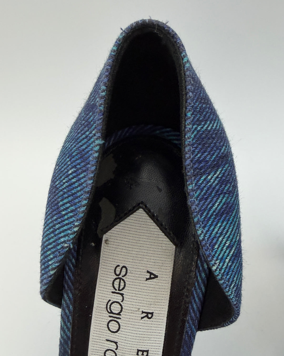 Blue Textured Denim Pumps - Size 39