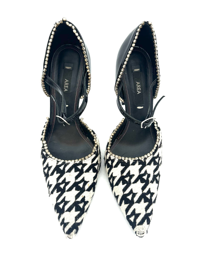 Black and White Houndstooth Heels - Size 40