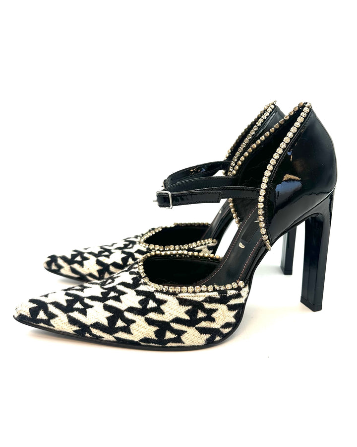 Black and White Houndstooth Heels - Size 40