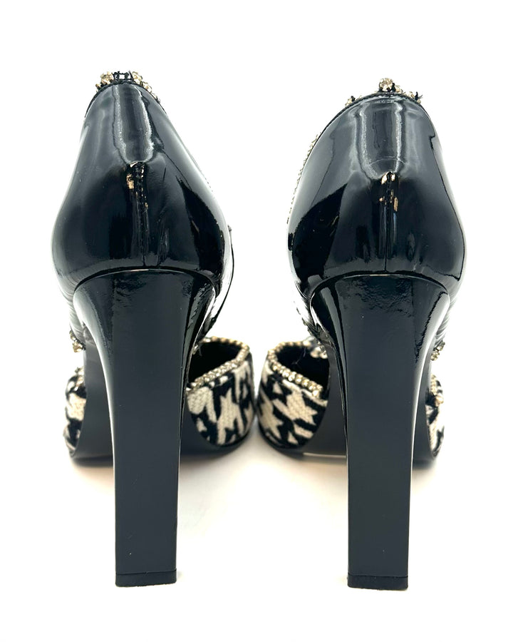 Black and White Houndstooth Heels - Size 40