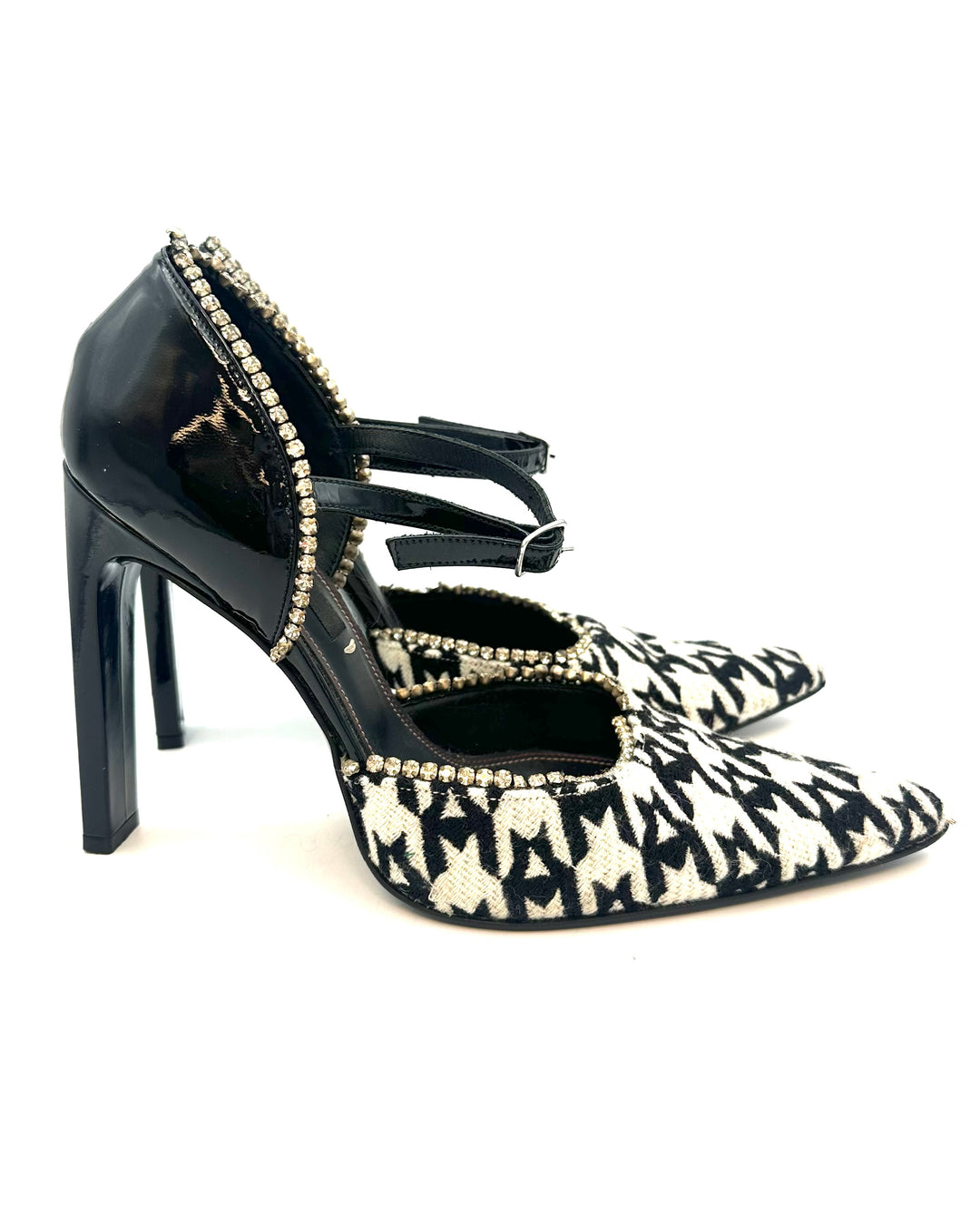 Black and White Houndstooth Heels - Size 40