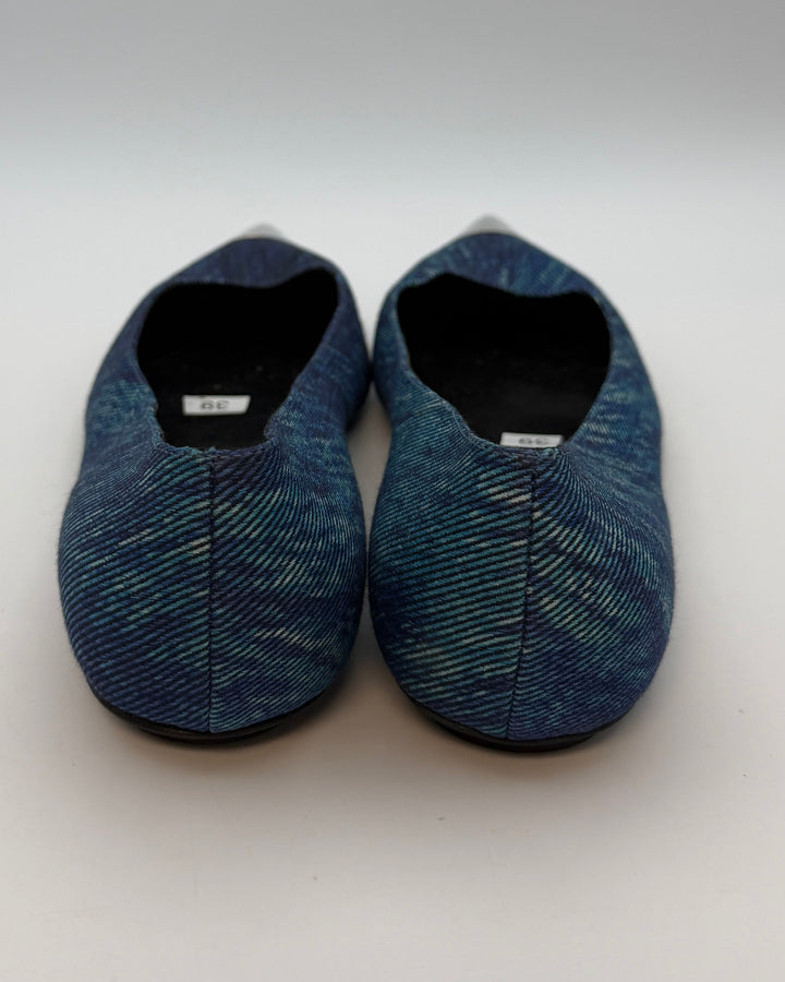 Cerulean Blue Textured Flats - Size 39