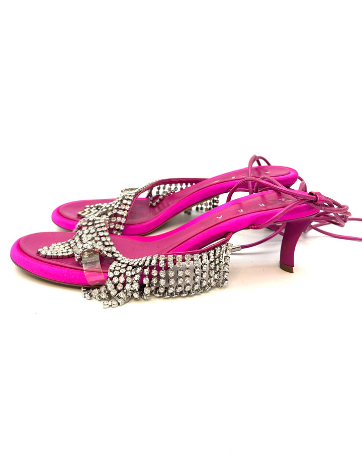 Hot Pink Wrap Around Kitten Heels - Size 41