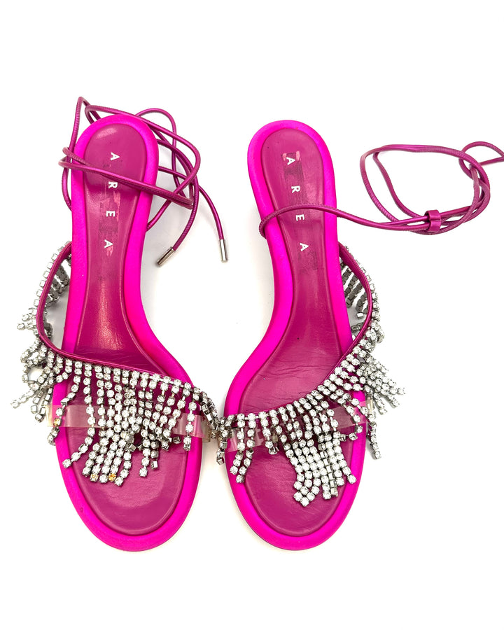 Hot Pink Wrap Around Kitten Heels - Size 41