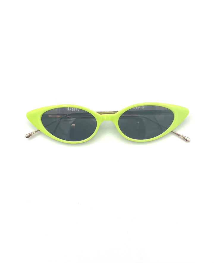 Green Slim Cat Eye Sunglasses
