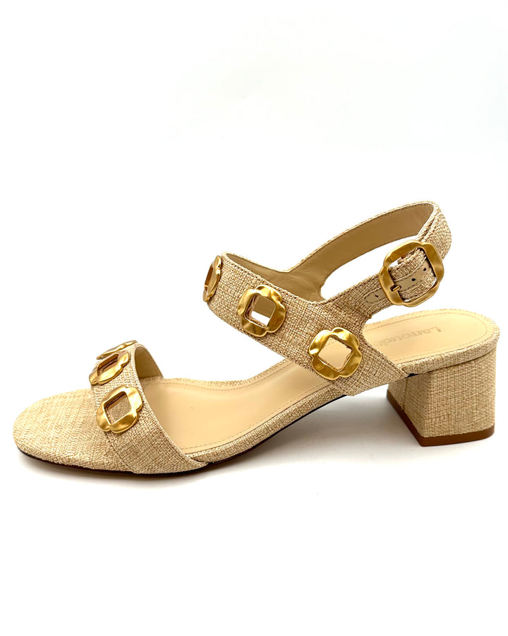 Raffia and Gold Sandals - Size 11