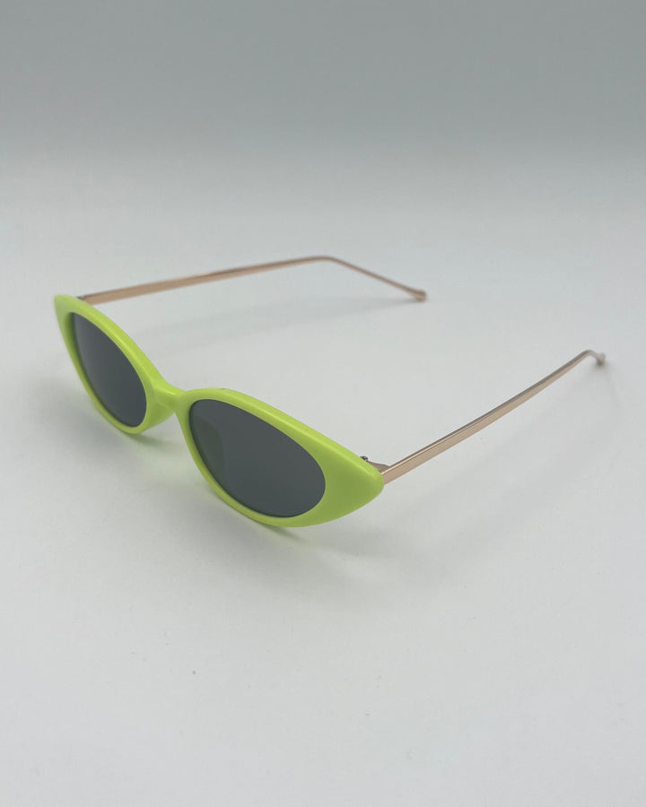 Green Slim Cat Eye Sunglasses