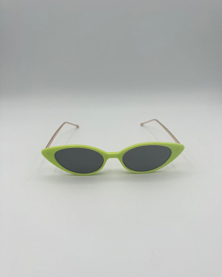 Green Slim Cat Eye Sunglasses