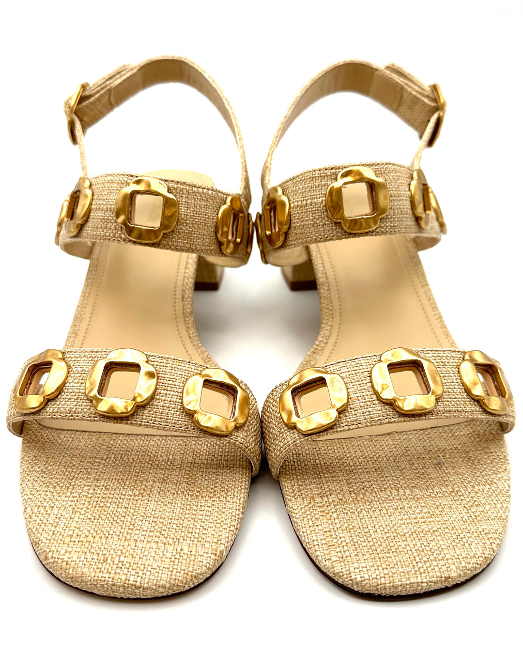 Raffia and Gold Sandals - Size 11