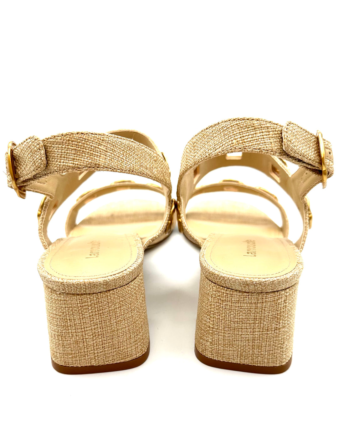 Raffia and Gold Sandals - Size 11