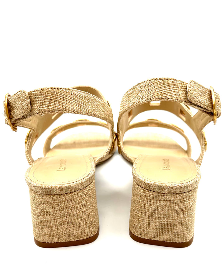 Raffia and Gold Sandals - Size 11