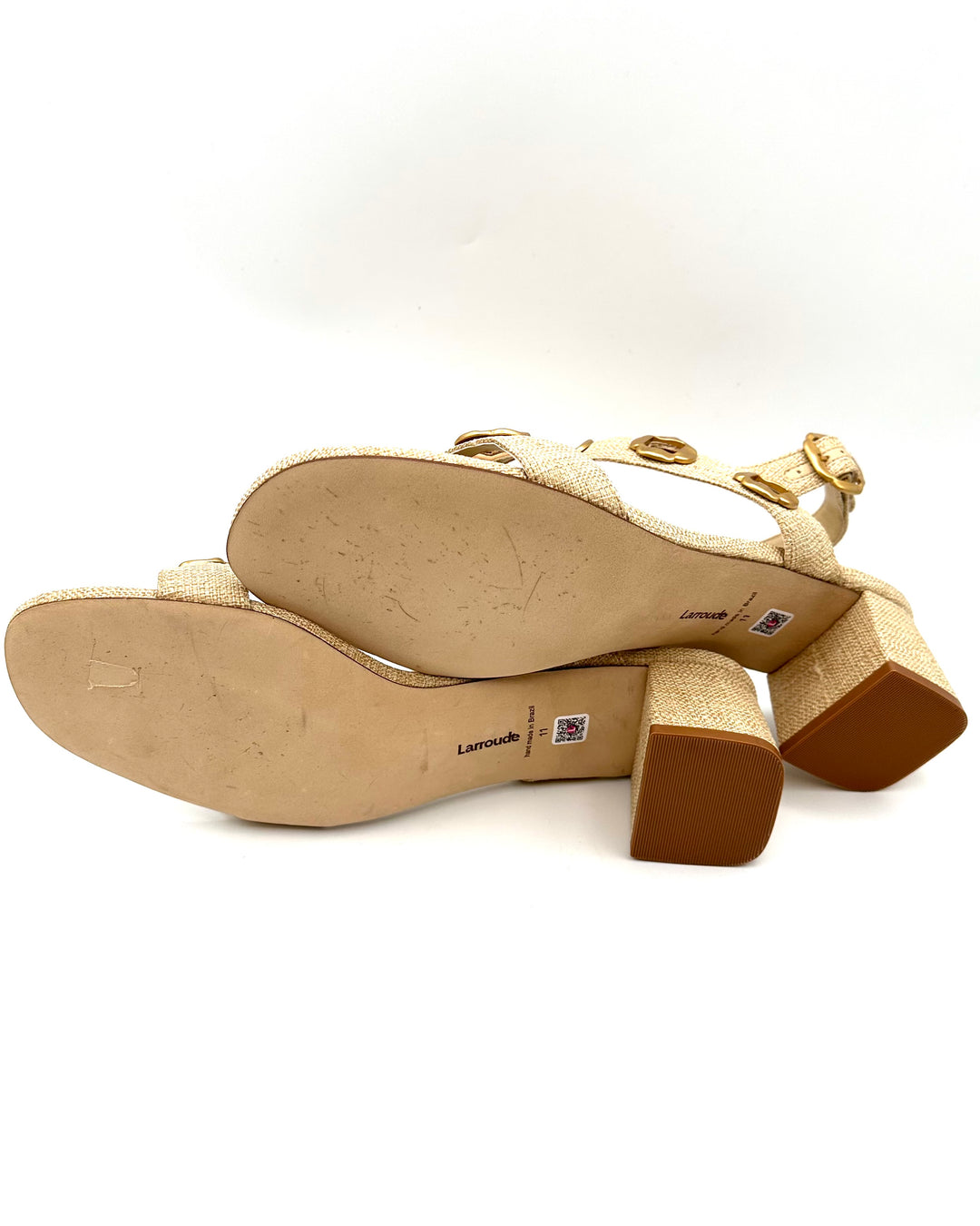 Raffia and Gold Sandals - Size 11