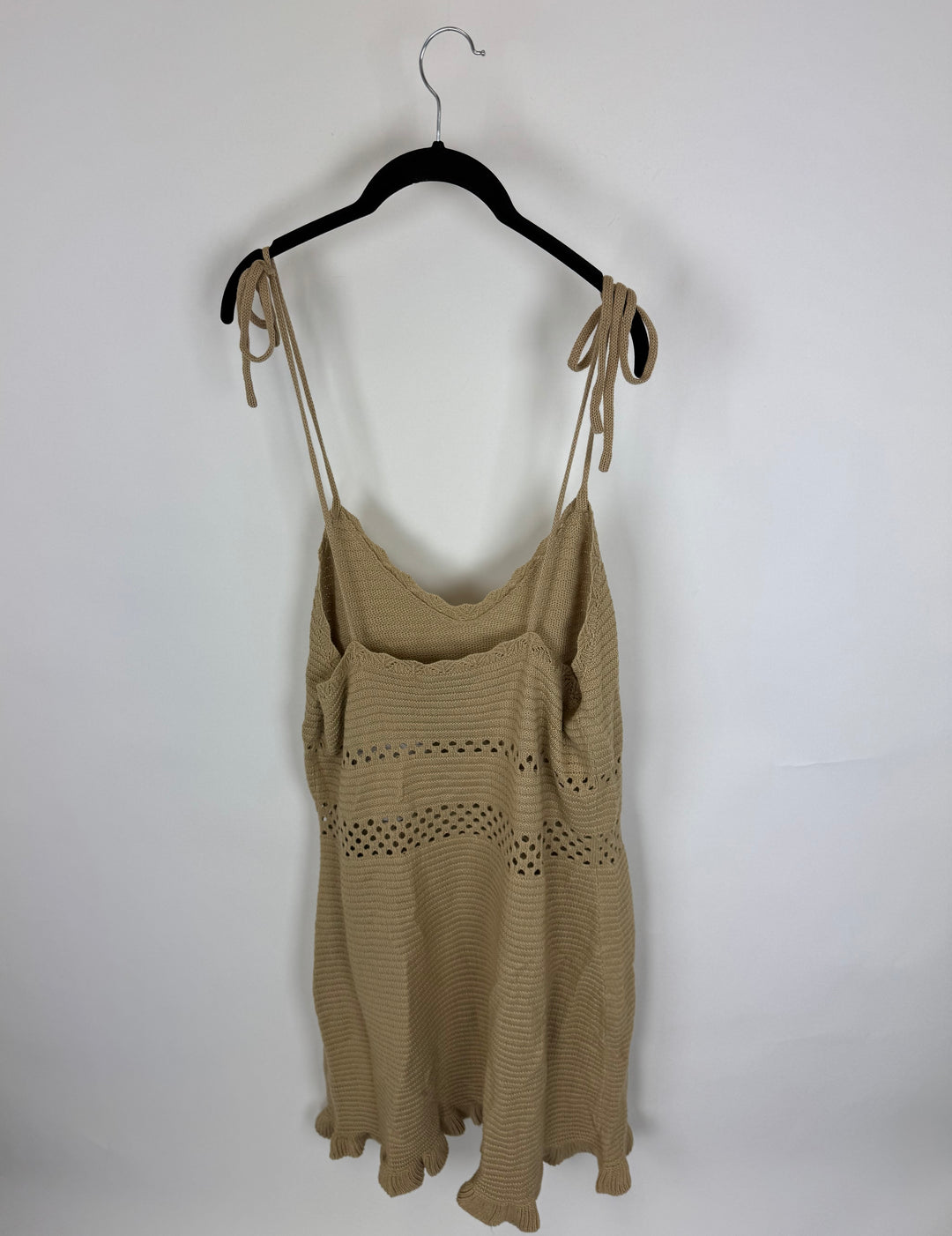 Tan Crochet Knit Dress - Size 2X