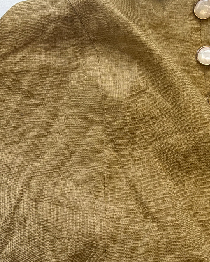 Olive Gold Halter Button Top - Size 4/6