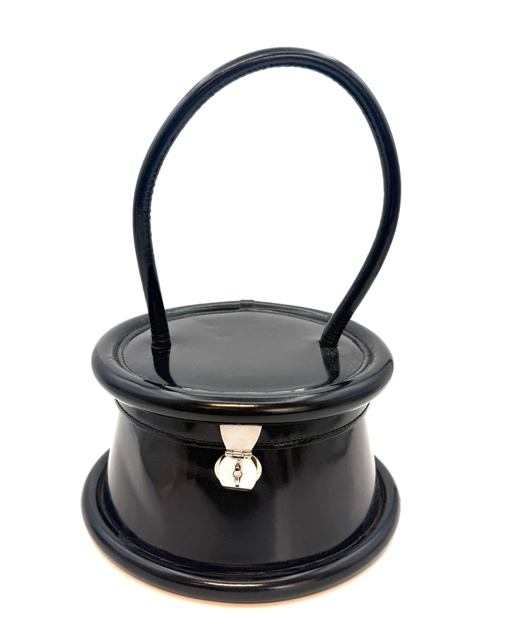 Dark Black Round Handbag