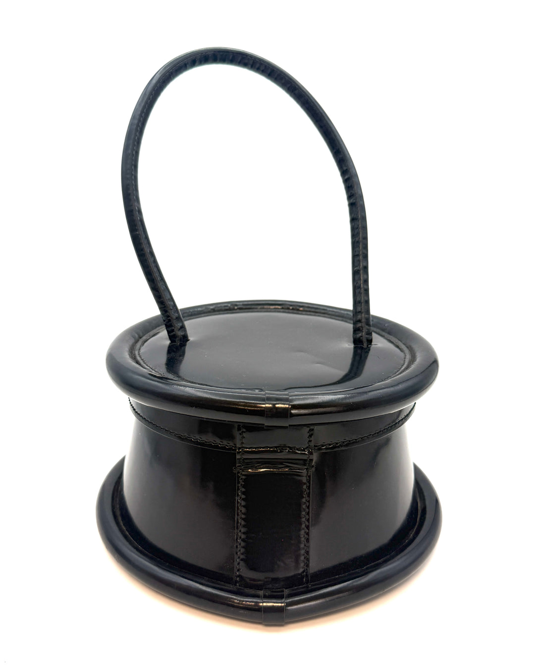 Dark Black Round Handbag