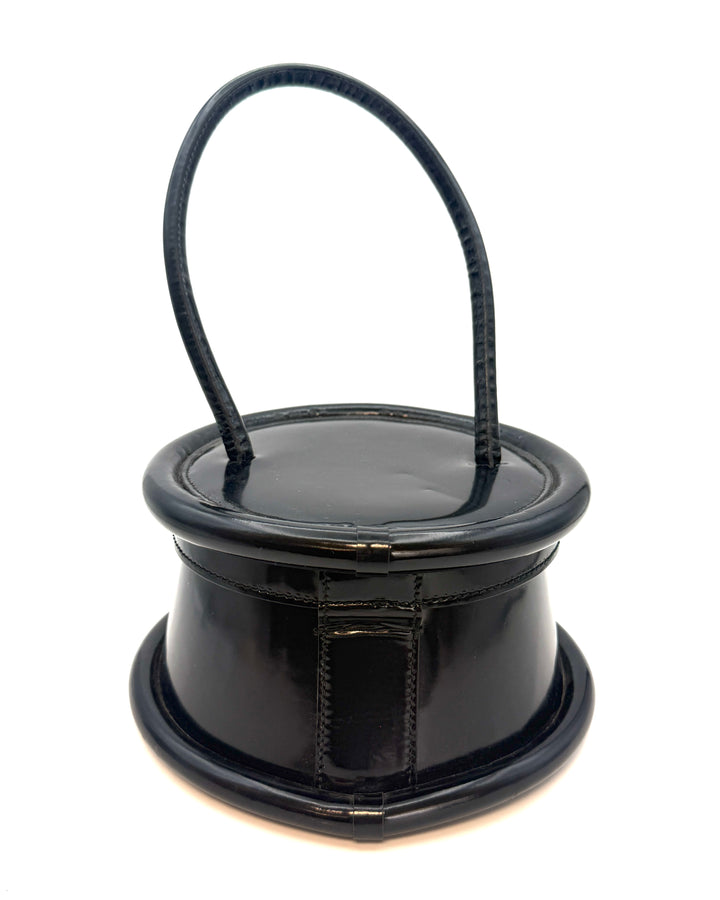 Dark Black Round Handbag