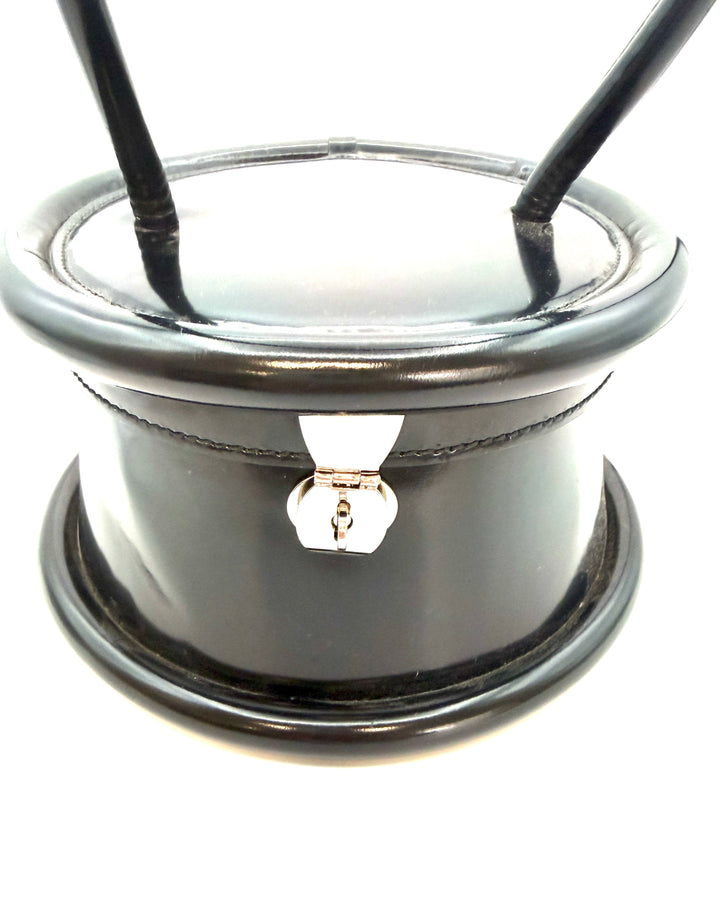 Dark Black Round Handbag