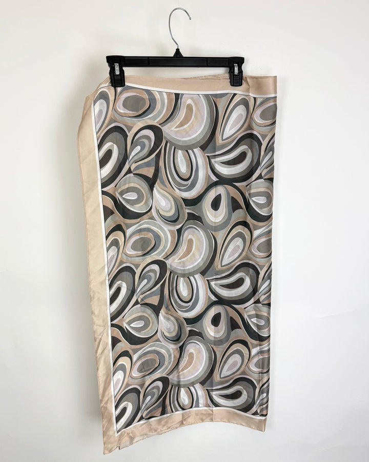 Beige Printed Square Scarf