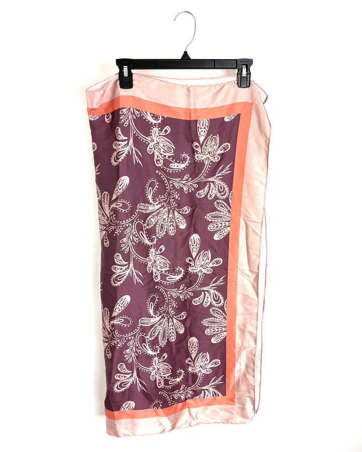 Dark Purple Floral Sequin Square Scarf