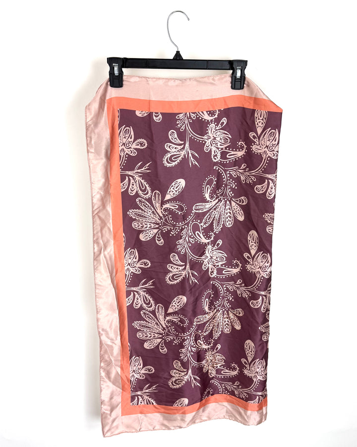 Dark Purple Floral Sequin Square Scarf