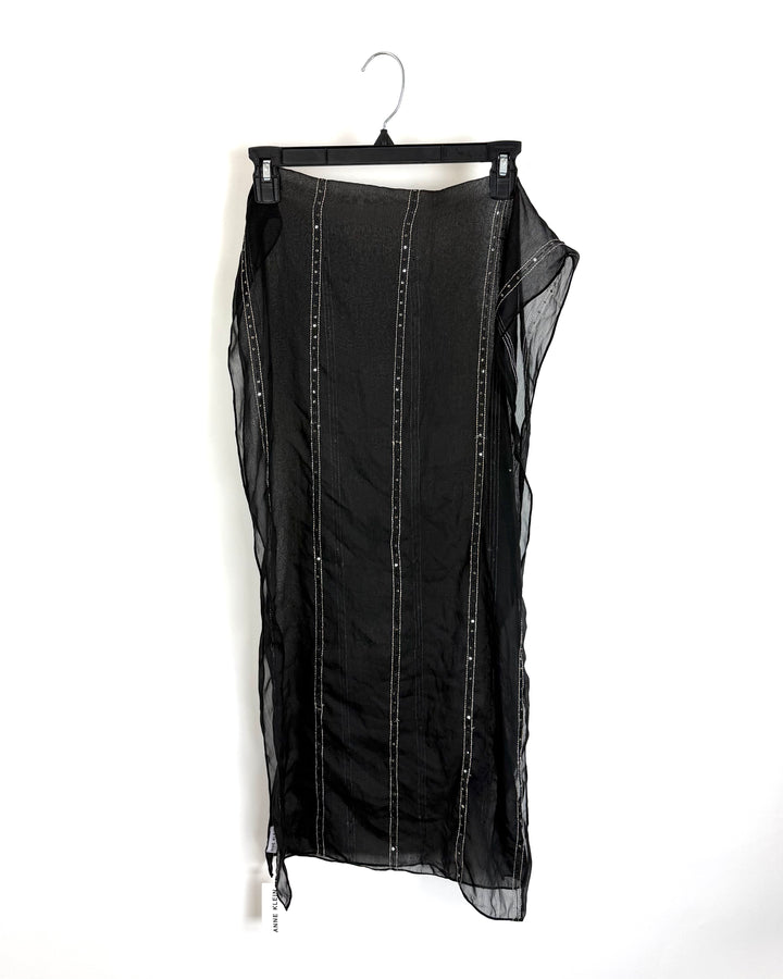 Black Sparkle Square Scarf